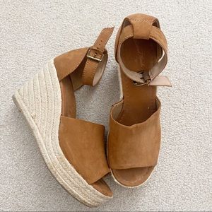 Universal Thread Brown Suede Espadrille Wedges